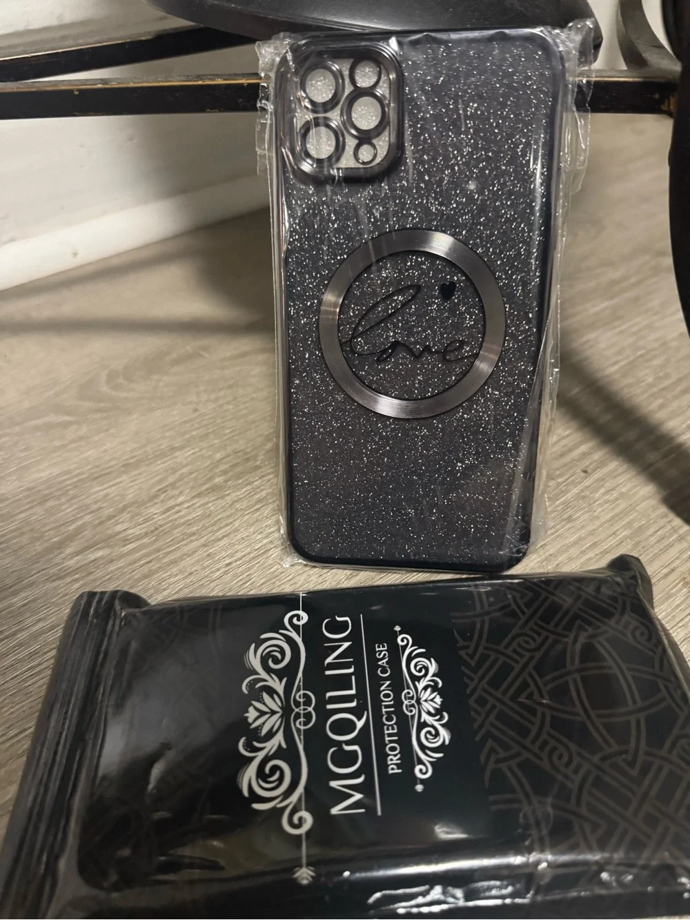 ***2/$15*** Sparkle Black Protective Phone Case with Ring Grip